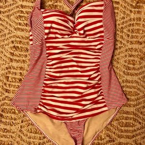 Torrid Pink & White One-Piece Swimsuit size2 /XXL